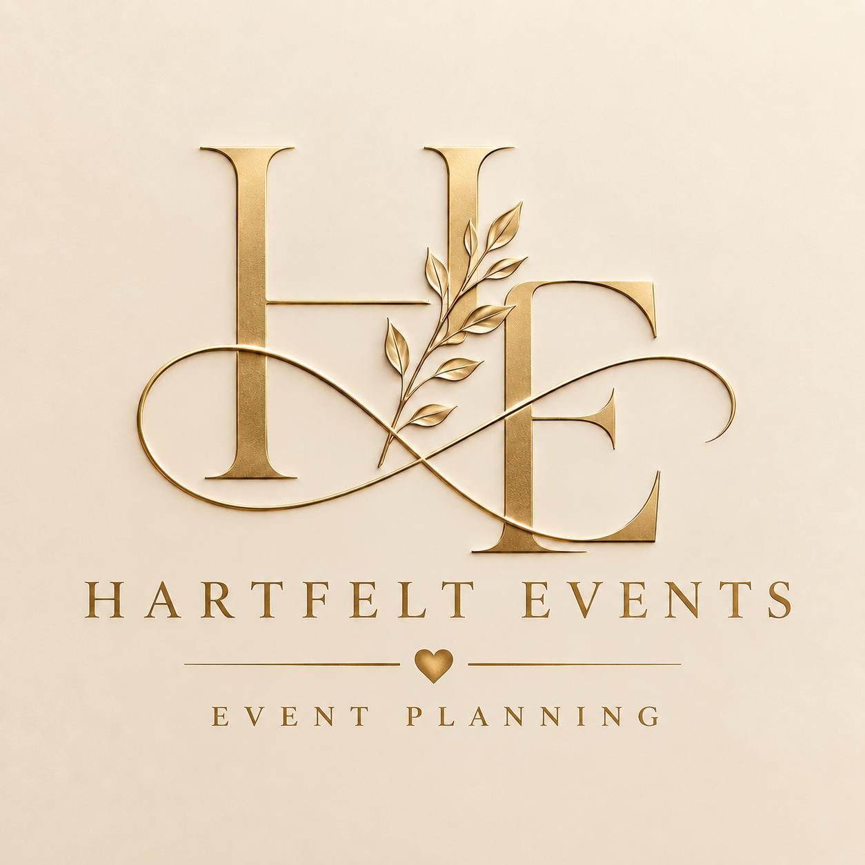 Hartfelt Events gold monogram logo